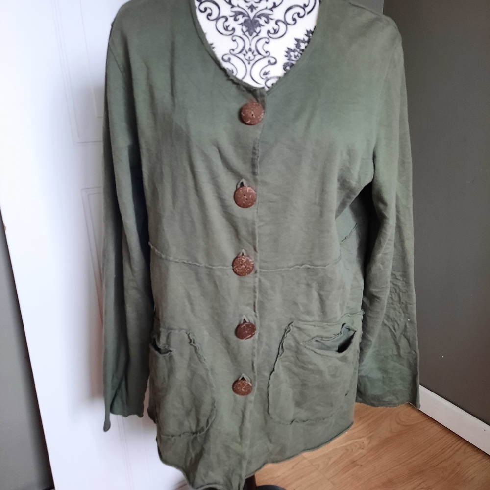 Acacia Sweater Cardigan with Pockets Coconut Shell Buttons